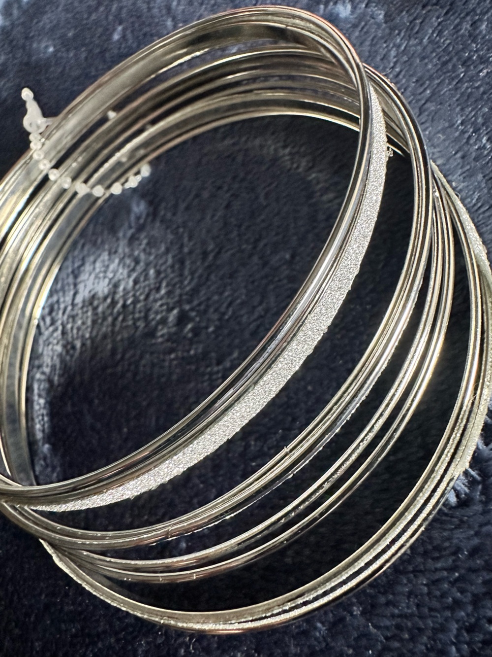 Silver Tone Multi-Row Bangle Bracelet - Elegant Women's Jewelry
